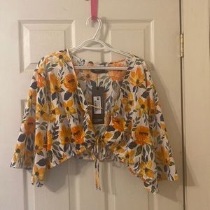 Rebdolls “Mind of my Own” front tied top yellow size 4x